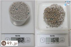 ベントナイトの固まる猫砂（砂の重さ）