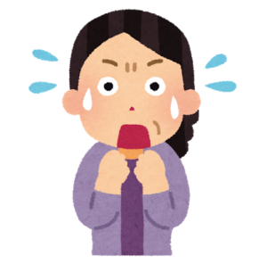 驚くおばさんのイラスト