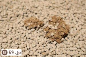 ガッチリ固まる木の猫砂（おしっこの固まり具合）