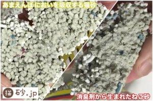 猫砂の断面比較