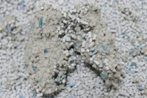 消臭剤から生まれたねこ砂の尿の固まり断面